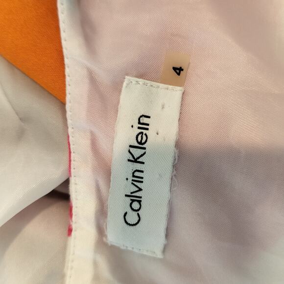 Calvin Klein Floral Belted Dress Stretch Cotton - Picture 7 of 7